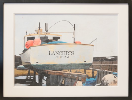 约翰·奥斯汀蛋彩画在船上“Lanchris,查塔姆”